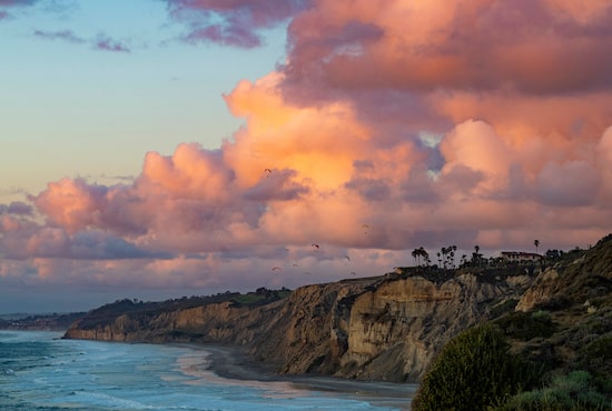 Cliffs looking out on beach.