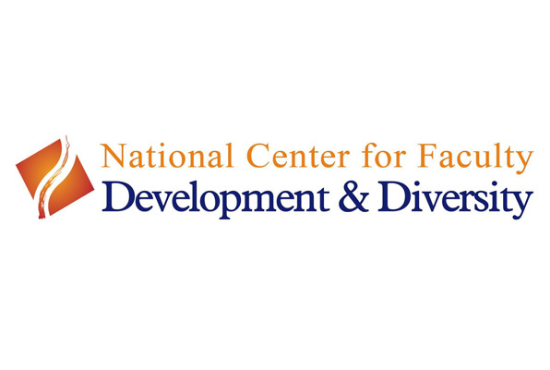 National Center for Faculty Development & Diversity logo in orange and blue