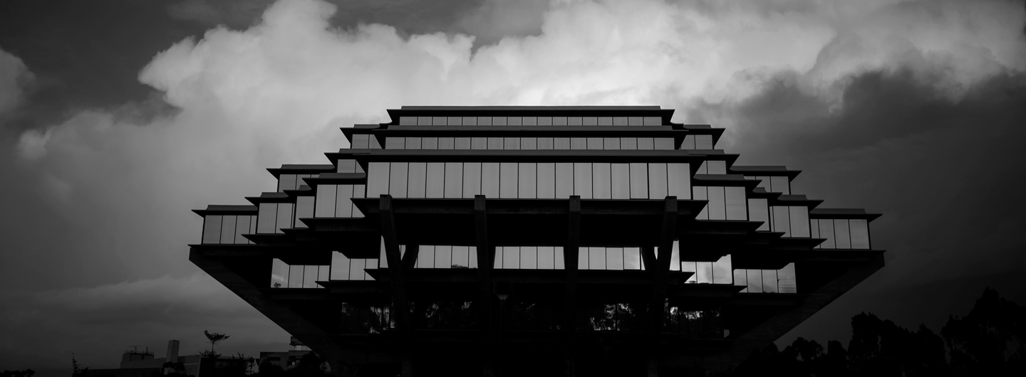 Geisel Library Black and White Image